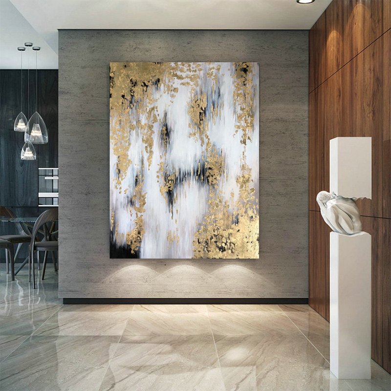 Yellow And Dark Green Abstract Art
