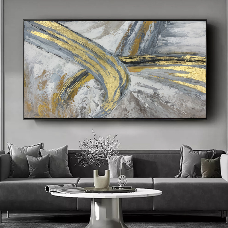 Abstract Gold Foil Painting 