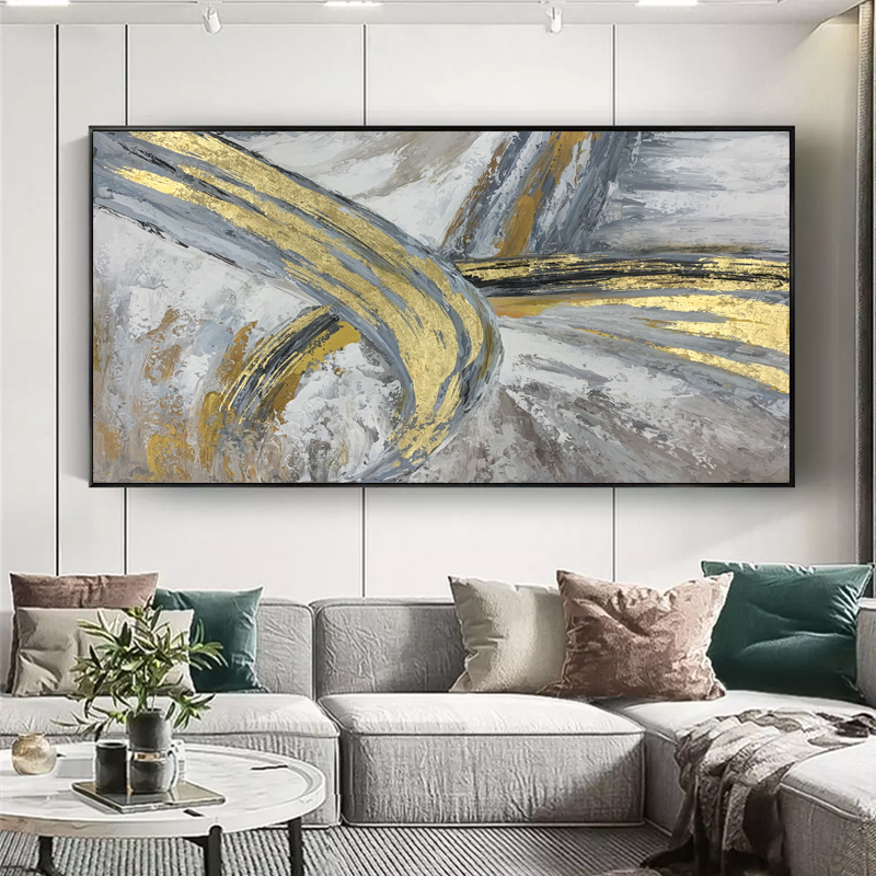 Abstract Gold Foil Painting 