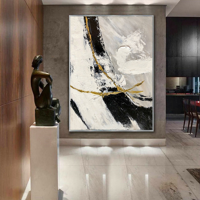 Yellow And Dark Green Abstract Art