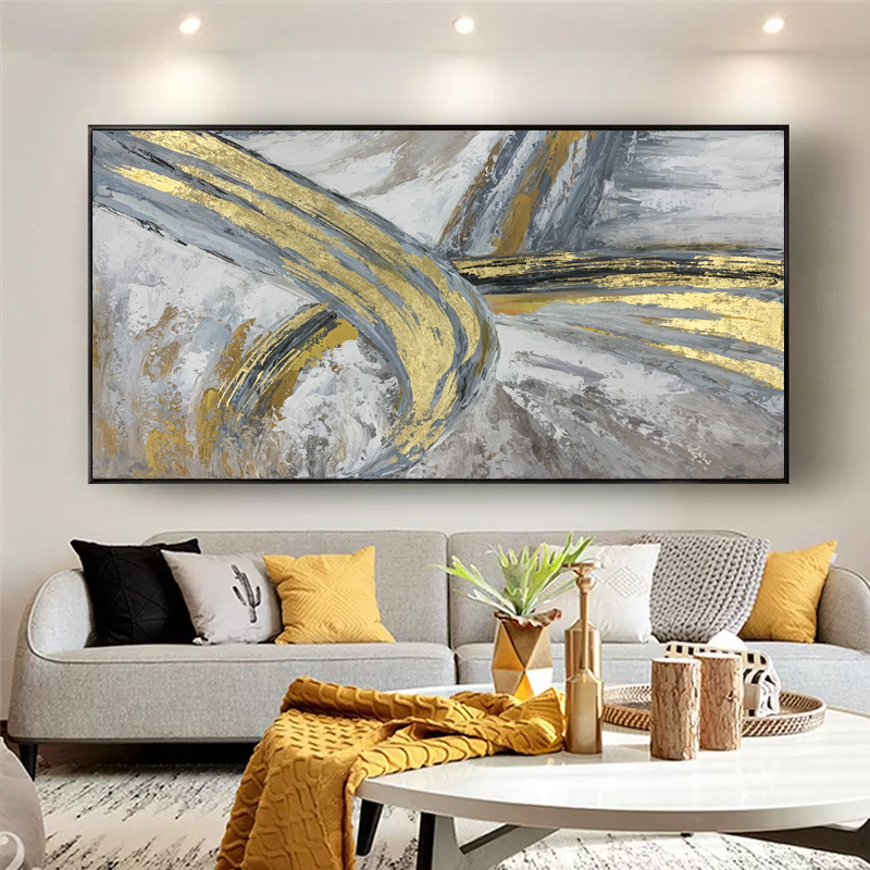Abstract Gold Foil Painting 