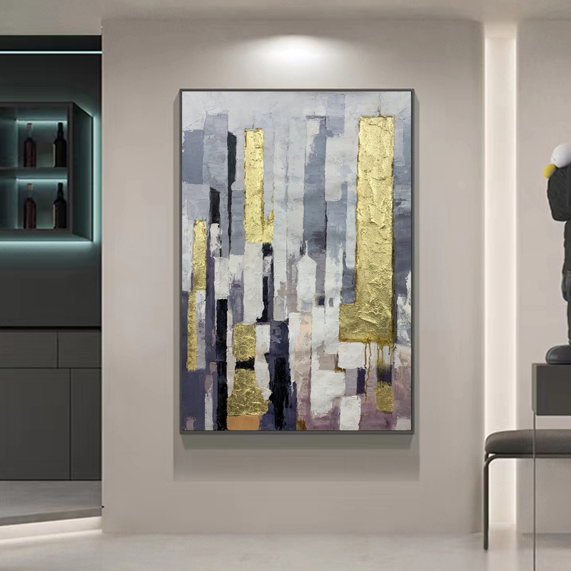 Yellow And Dark Green Abstract Art