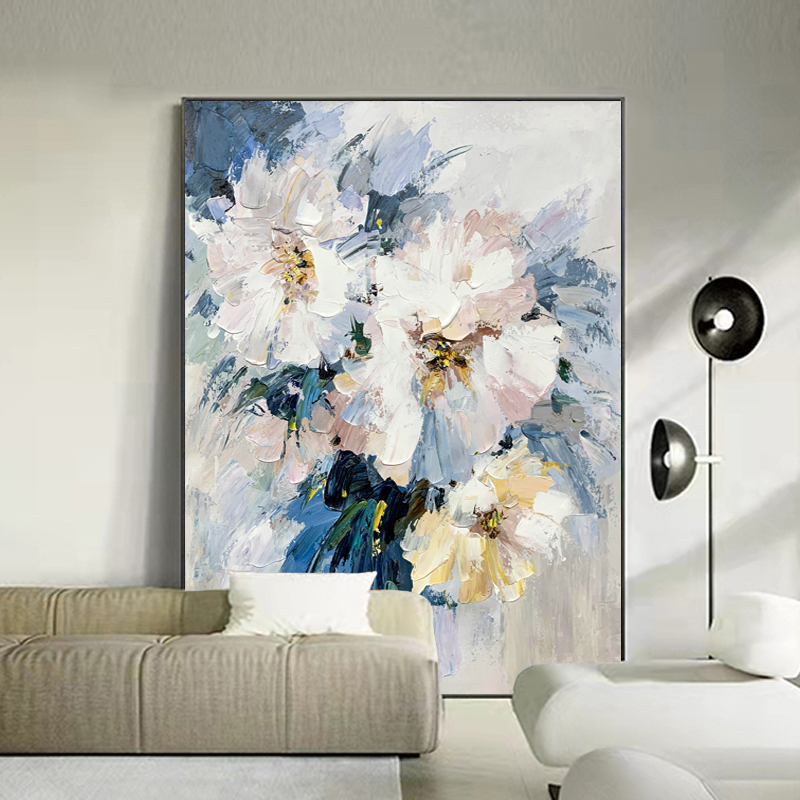Blue Abstract Flower Art