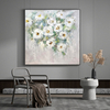 White Green Leaf Flower Painting