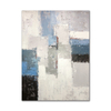 Cool Grey Geometric Abstract Acrylic Painting