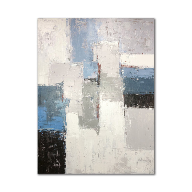 Abstract Acrylic Painting with Cool Grey Tones
