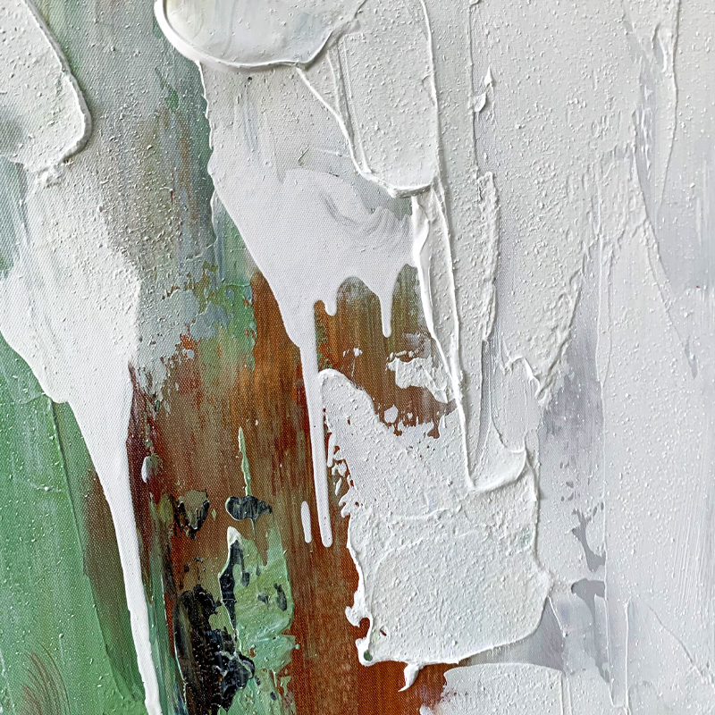 Green And Orange Abstract Wall Decor