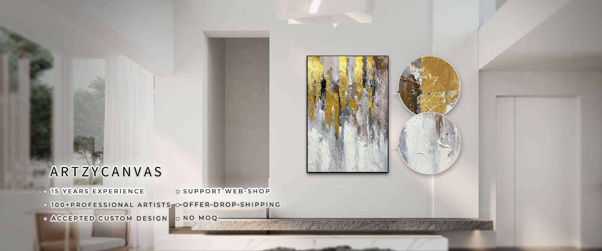 Custom abstract, portrait and decorative oil paintings by ArtzyCanvas