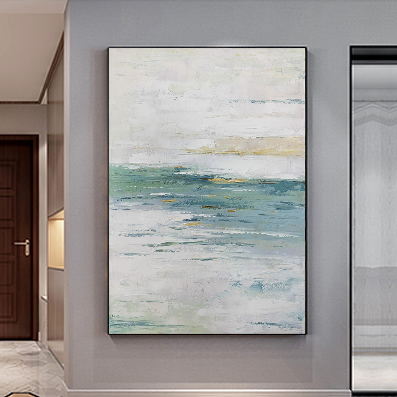Green And White Abstract Art Decoration Painting