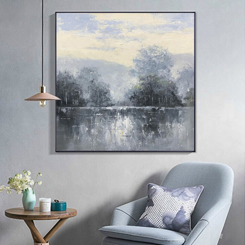 Brown And White Lake Art