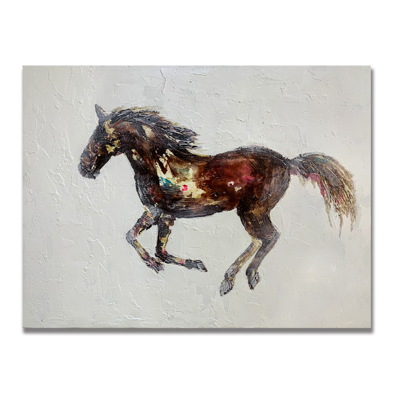 Running Dark Horse Painting