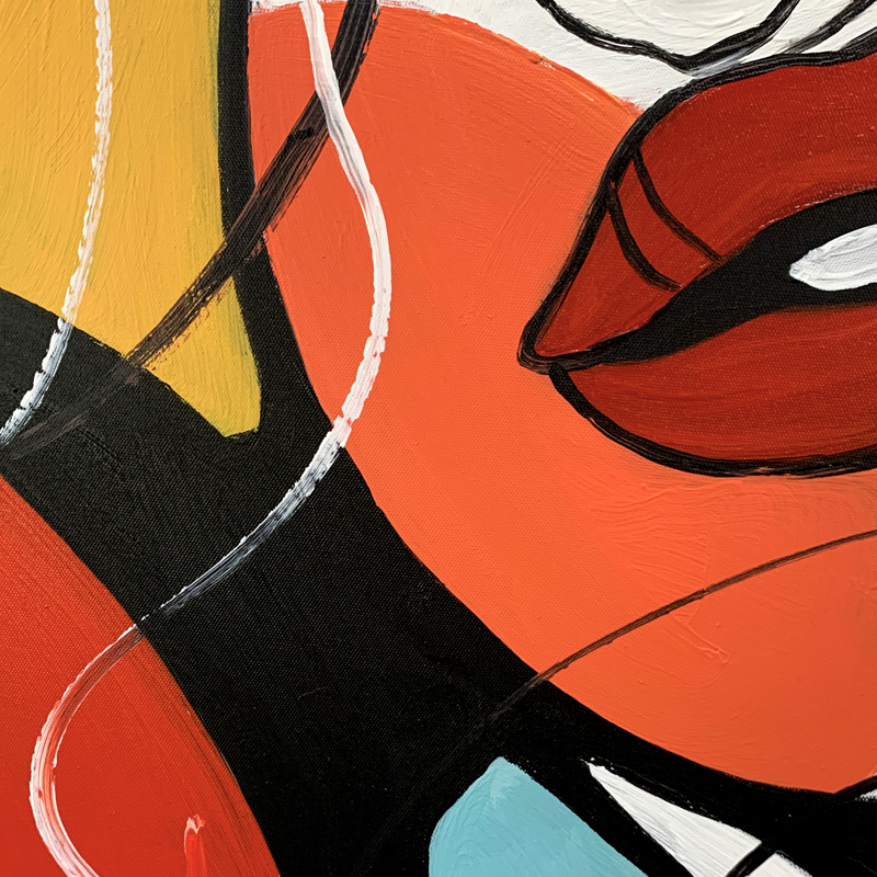 Color Abstract Portrait Painting