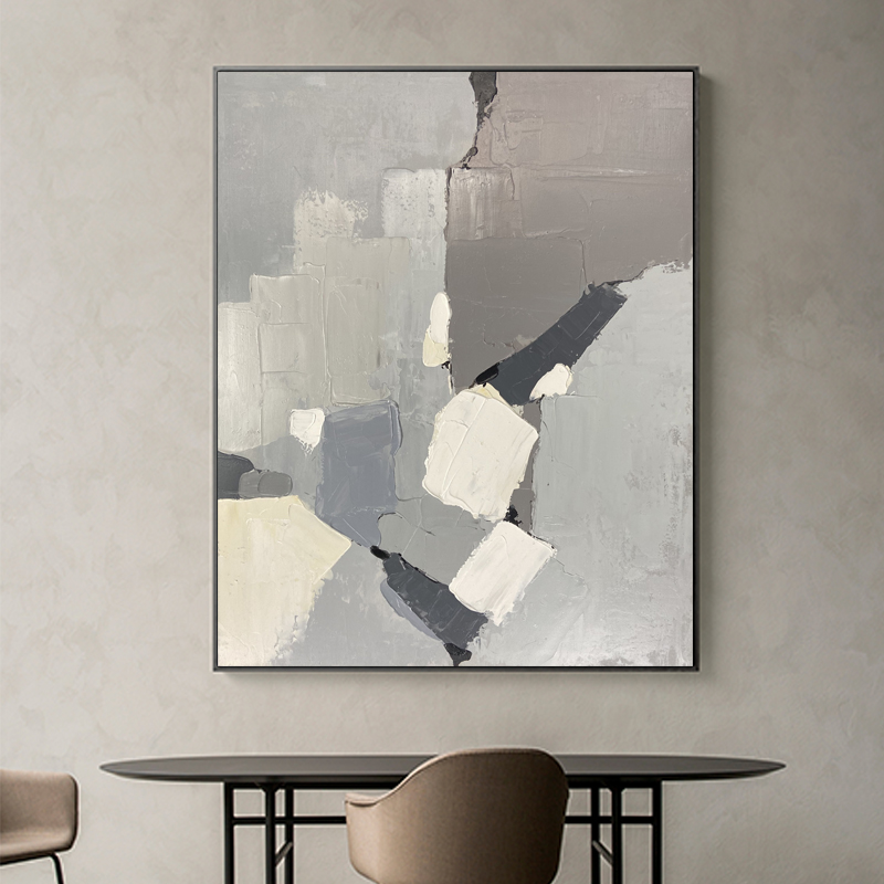 Gray Geometric Abstract Decorative Painting