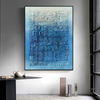 Thick Texture Blue Grid Painting