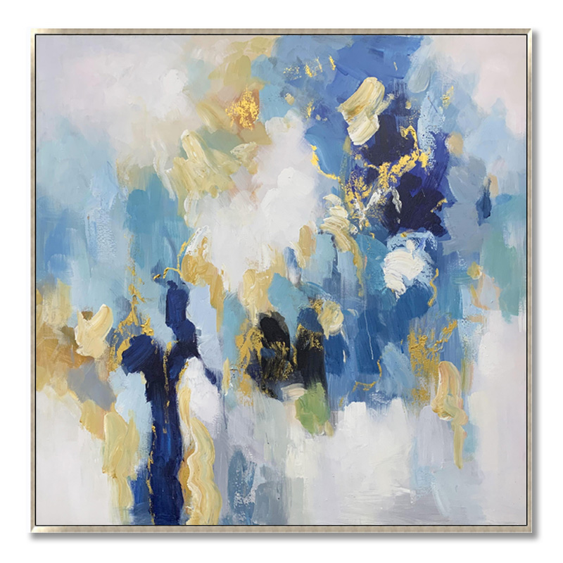 Square Blue Abstract Decorative Painting