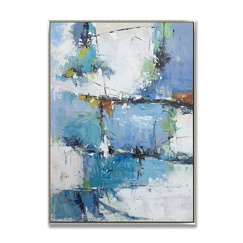 Abstract Painting Combining Blue And Green