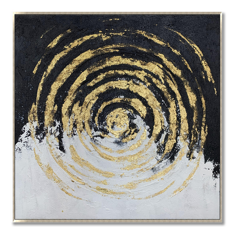 Golden Circle Black And White Intersection Background Art
