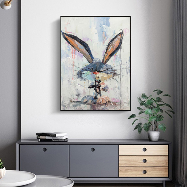 Abstract Rabbit Animal Children's Room Painting