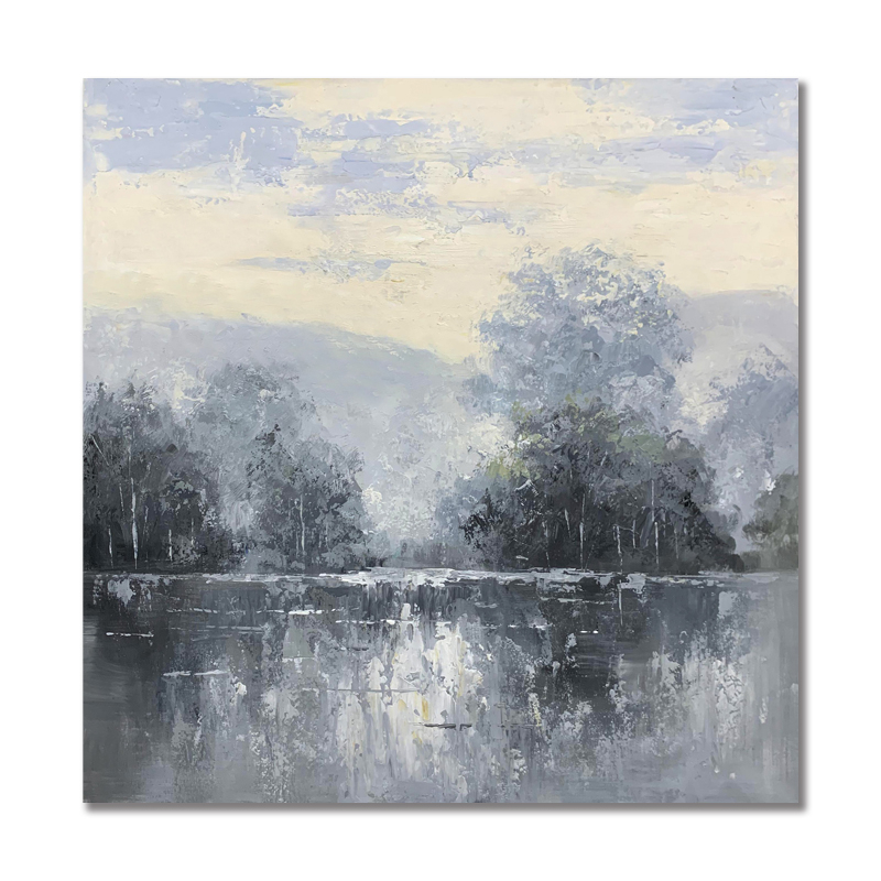 Brown And White Lake Art