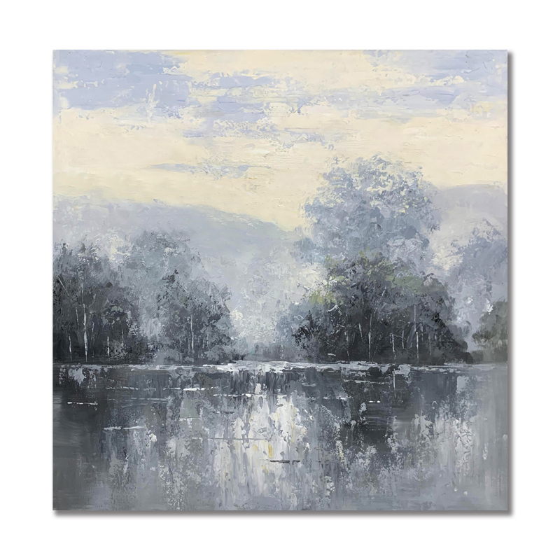 Brown And White Lake Art