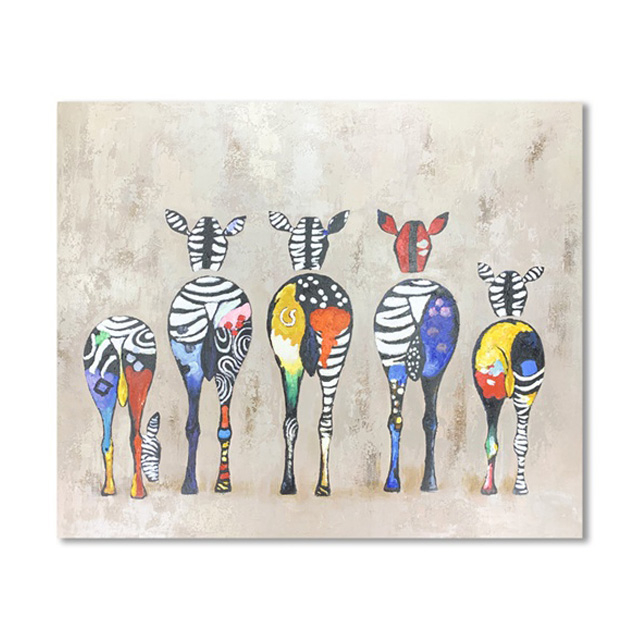 Painting of The Back of Five Deer