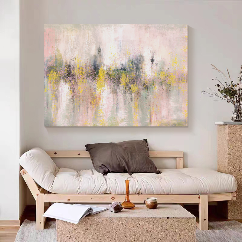 Pink Gold Leaf Art