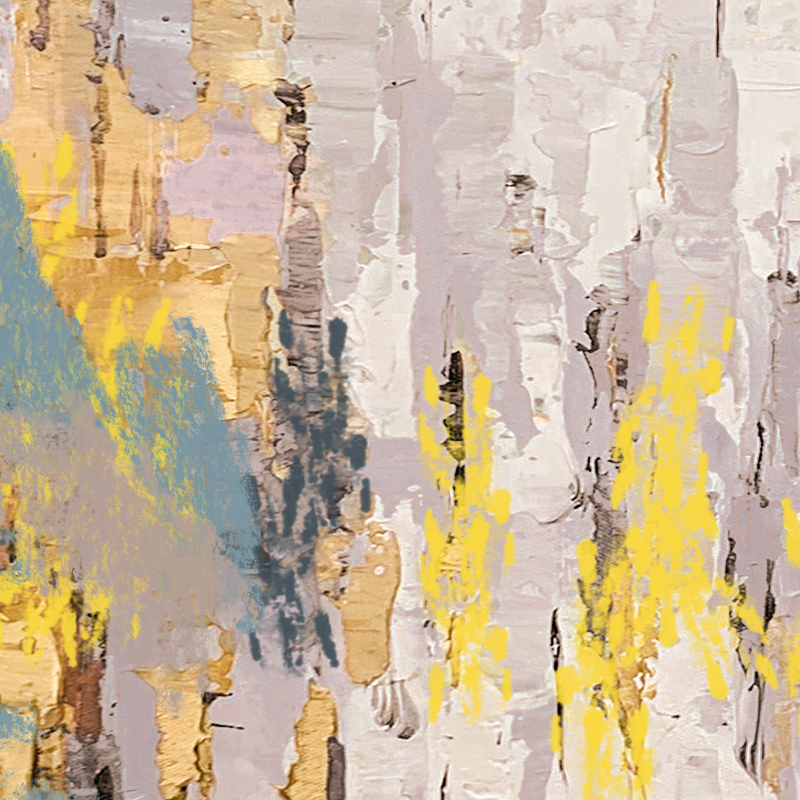 Pink Gold Leaf Wall Painting