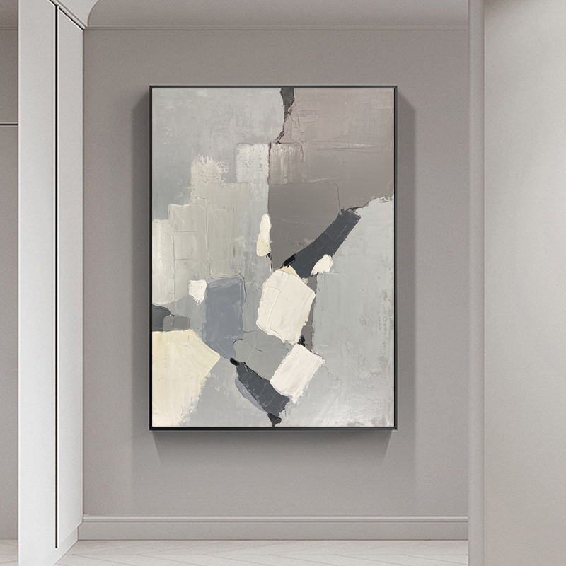 Gray Geometric Abstract Decorative Painting
