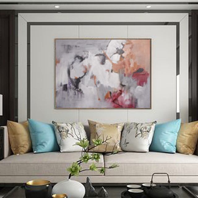 Large Red Abstract Painting Original Design