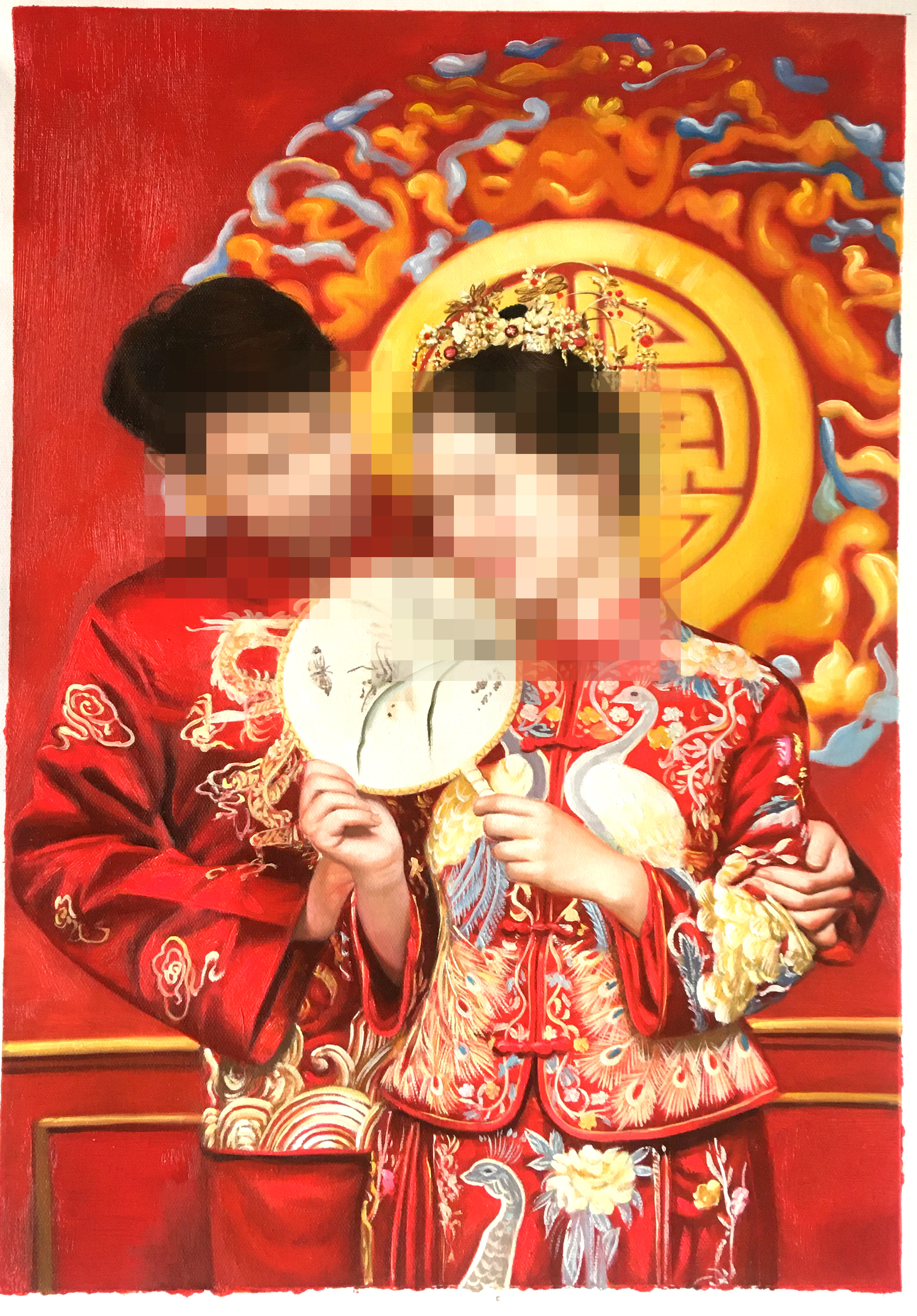 Custom Portrait Painting Family Memory Art