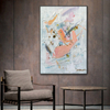 Abstract Wall Painting in Pink Tones