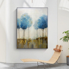 Blue Landscape Trees Abstract Art