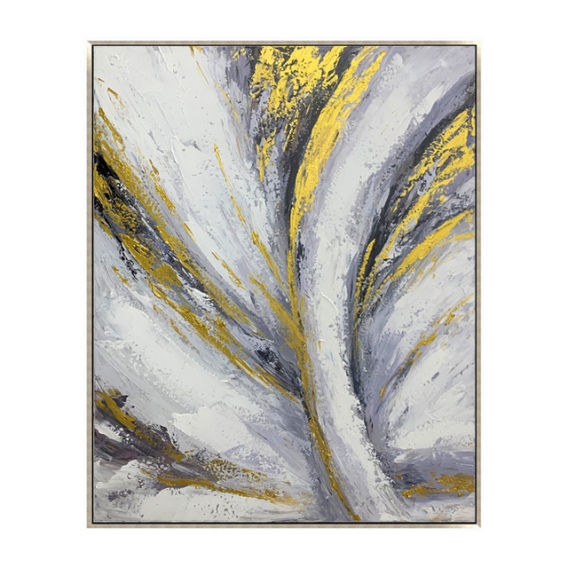 LIJUN Black And White Gold Hand-painted Art Painting