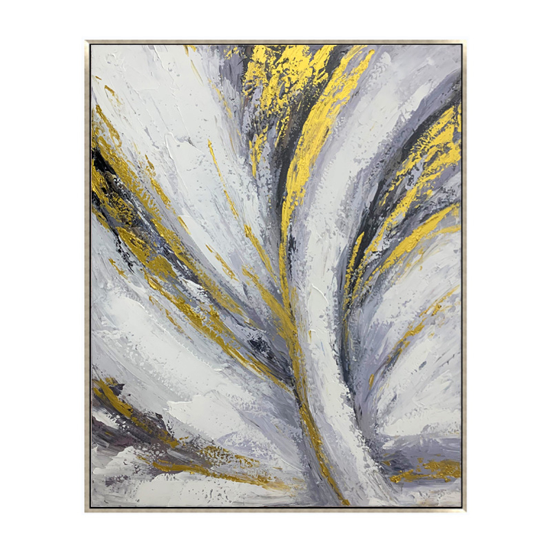 LIJUN Black And White Gold Hand-painted Art Painting