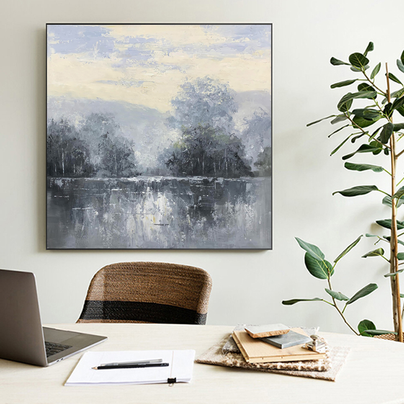 Brown And White Lake Art