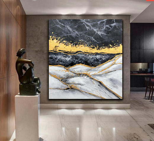 Watercolor Gold Art Abstract Painting Design