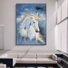 Blue And White Horse Painting