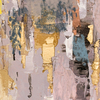 Pink Gold Leaf Wall Painting