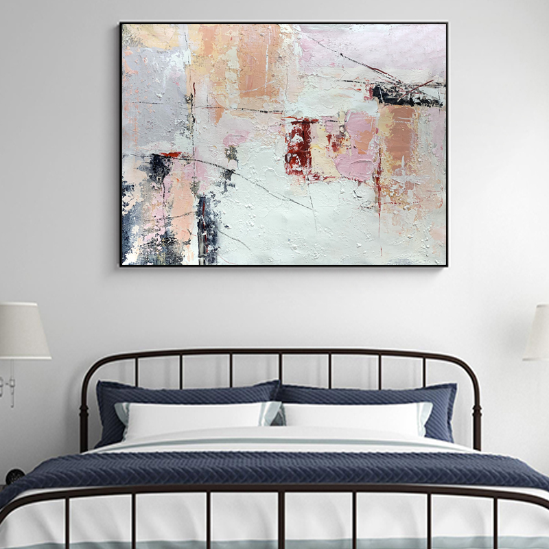 Pink Horizontal Art Abstract Painting