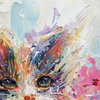 Funny Cat in Colorful Flowers