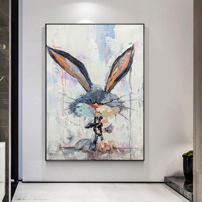 Abstract Rabbit Animal Children's Room Painting