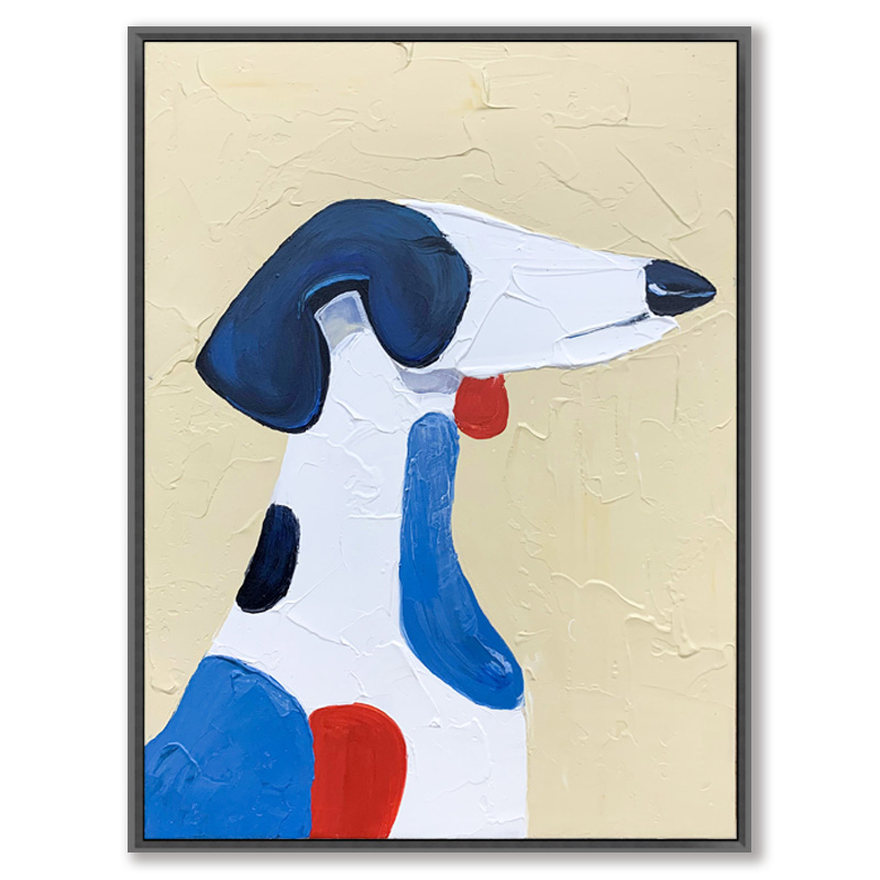 Abstract Yellow Background Dog Painting