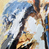 Yellow Abstract Horse Painting