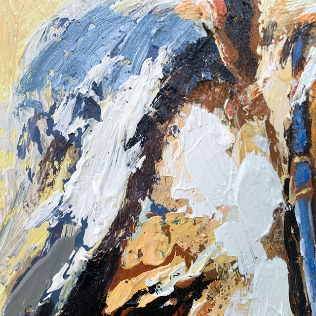 Yellow Abstract Horse Painting