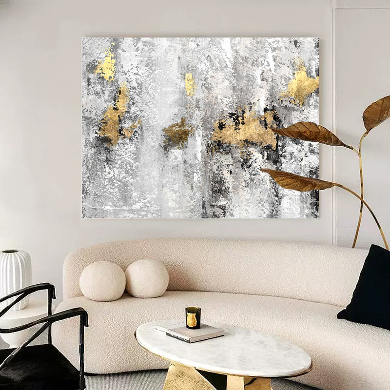 Black And White Gold Painting