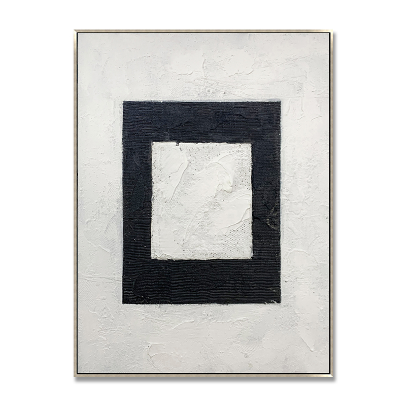Geometric Black And White Painting