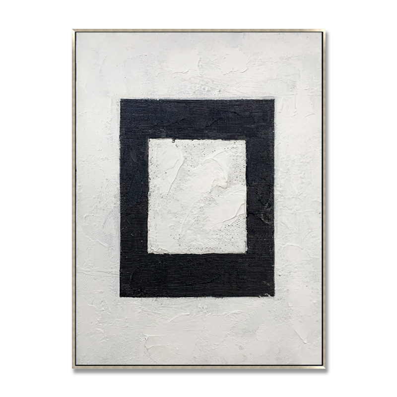 Geometric Black And White Painting