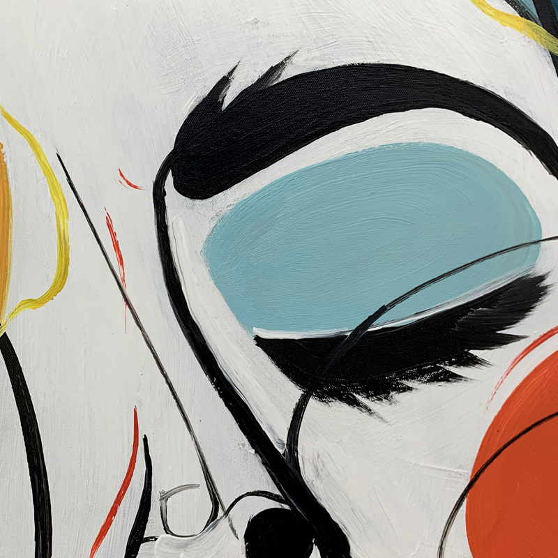 Color Abstract Portrait Painting