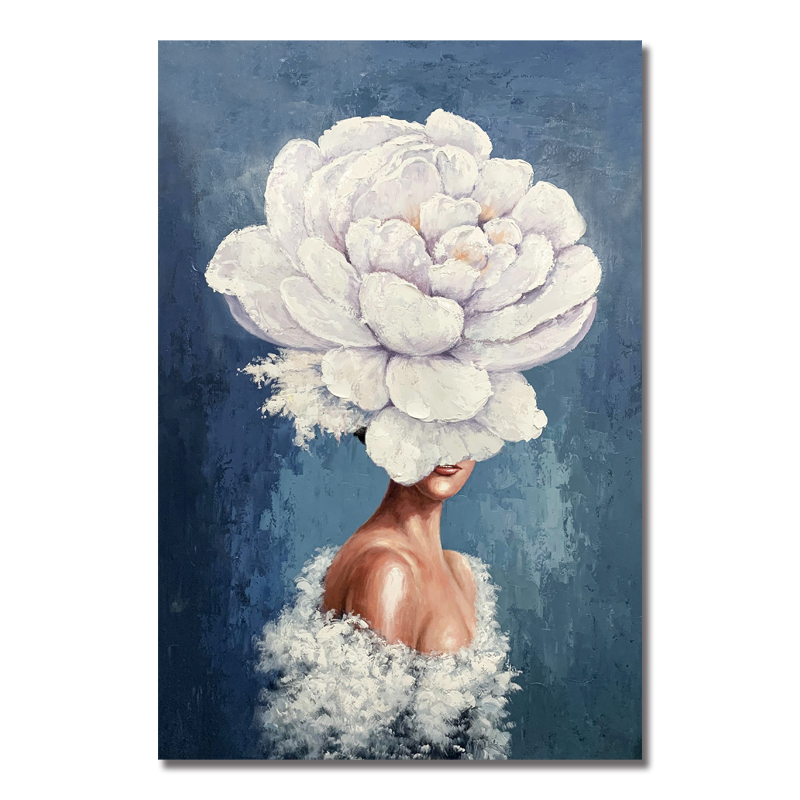 Woman on Flowers Art