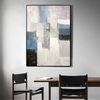Cool Grey Geometric Abstract Acrylic Painting